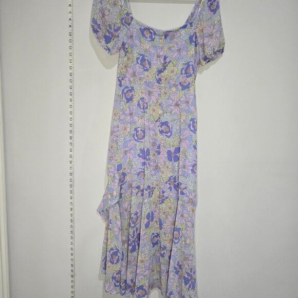 ASTR THE LABEL Bow Ruffle Bustier Dress ~ Pink Purple Floral Print SMALL - Picture 2 of 5